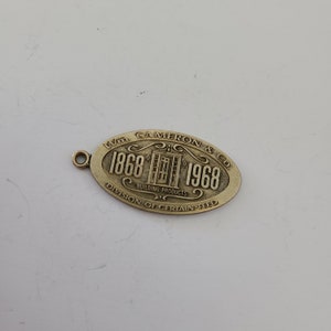 Vintage 1968 Ideal Millwork Centennial Advertising Keychain