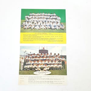 Vintage 1966 & 1974 Los Angeles Dodgers Team postcards, lot of 2 oversize old stock