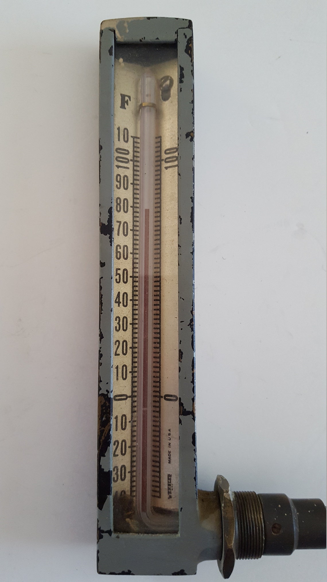 Vintage 1950's Weksler Thermowells metal case thermometer Etsy