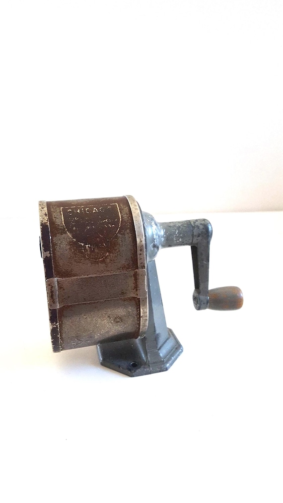 Vintage 1920 Vintage Chicago  Automatic Pencil Sharpener  Wood Handle Knob (1920s) main image 1