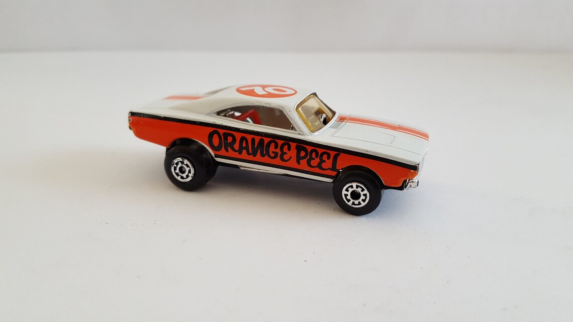 Vintage Matchbox orange Peel Dodge Charger Etsy