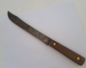 残欠刀。ジャンク。昭和レトロ。 Vintage Unmarked Quality Butcher's Knife, Used Condition