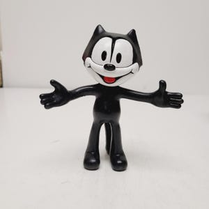 Vintage Felix the Cat figure c1989, larger size at 5&quot; somewhat posable figure, good condition