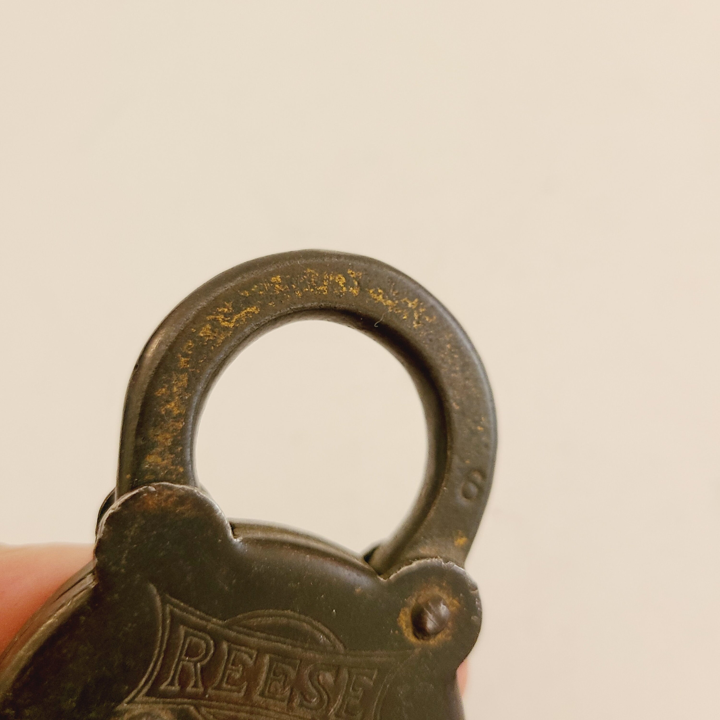 Antique Reese Six Lever Padlock w/ Key Reclaimed Salvage Architecture