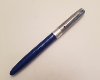 Vintage 1960s Wearever Fountain Pen: Royal Blue & Aluminum