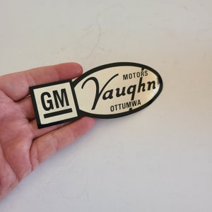 Vintage late 70's to 80's Car Dealership sticker, Original sticker not reproduction Vaughn Motors, Ottumwa