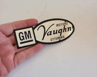 Vintage Vaughn Motors GM Car Dealership Sticker - Ottumwa, Iowa