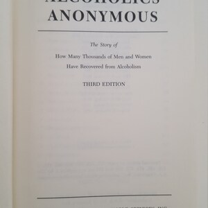 Vintage Alcoholics Anonymous Third Edition 13th Printing From 1983 the ...