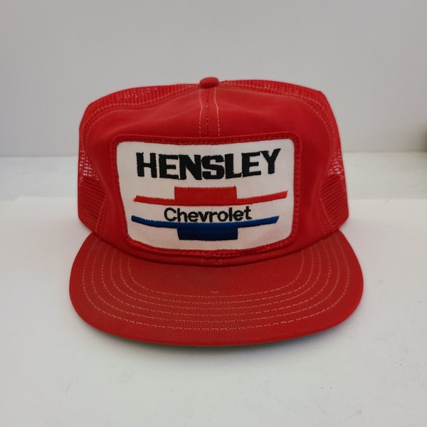 Vintage early 1980's Hensley Chevrolet advertising cap, snapback adjustable used/previously worn good condition