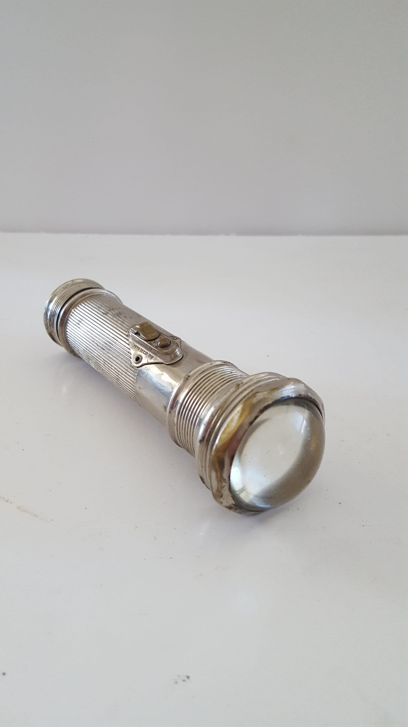 Lampe De Poche Ancienne Rayovac Métal Côtelé - 3 Piles - Année 1925 - Occasion Vintage