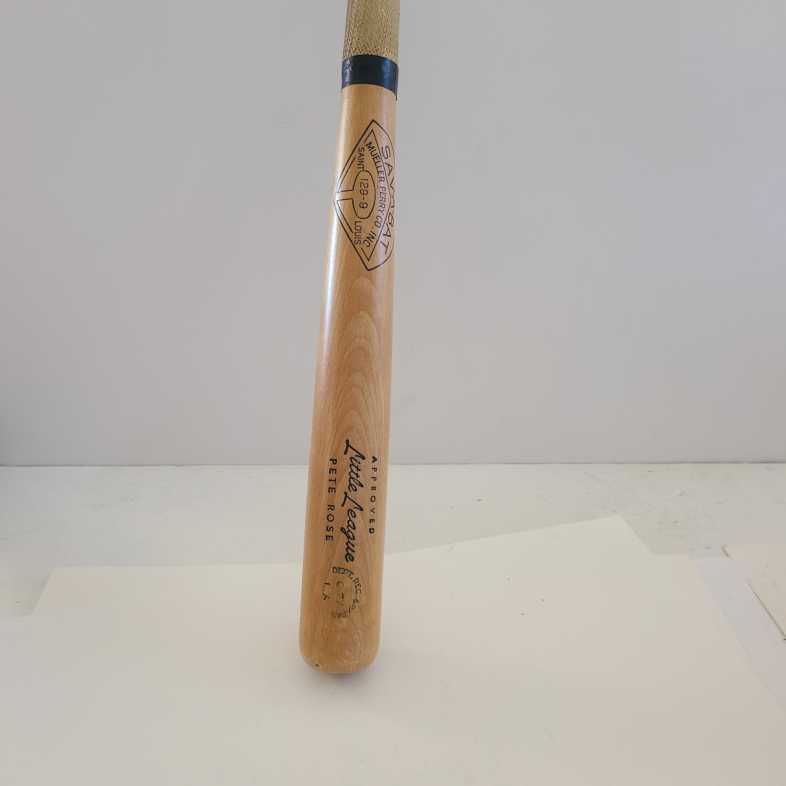 Vintage circa 1960's "Sav-a-Bat" Mueller Perry Co. St. Louis (H&B Louisville Slugger) baseball bat, Little League Pete Rose 1.9lbs 29"