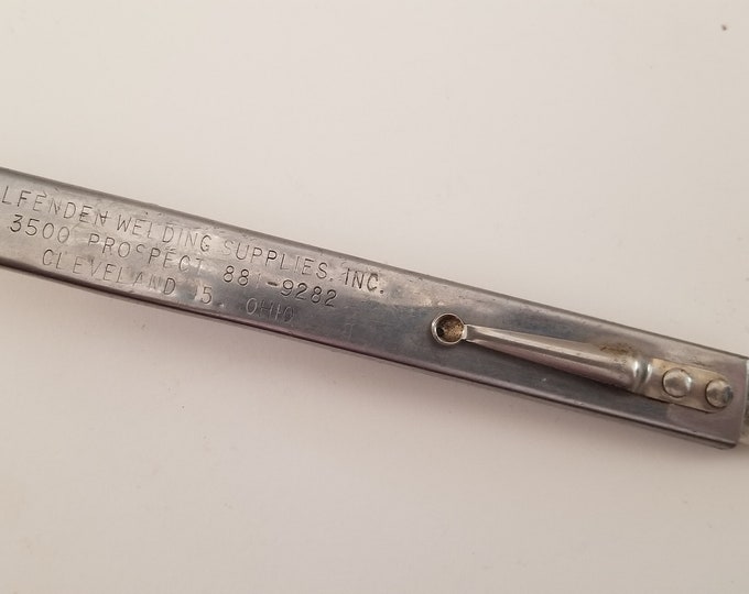 Vintage 1960's Advertising Flat Soapstone Holder, Steelworker, Welder