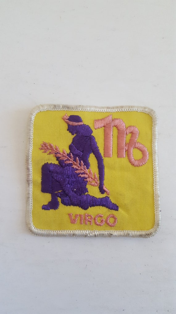 Vintage circa 1970's "Virgo" embroidered patch, u… - image 1