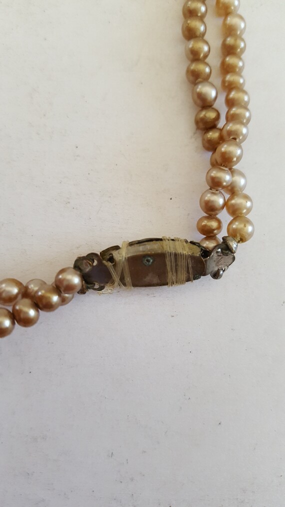 Vintage Faux Pearl Necklace: Double Strand Costum… - image 2