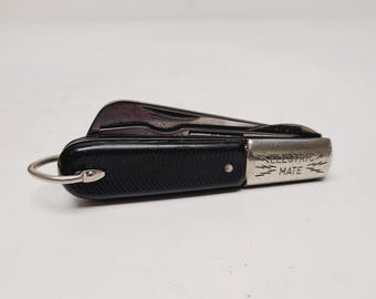 Vintage small Ric-Nor TL-29 style pocket knife, wire stripper, thumb disk, folding knife, electrician.