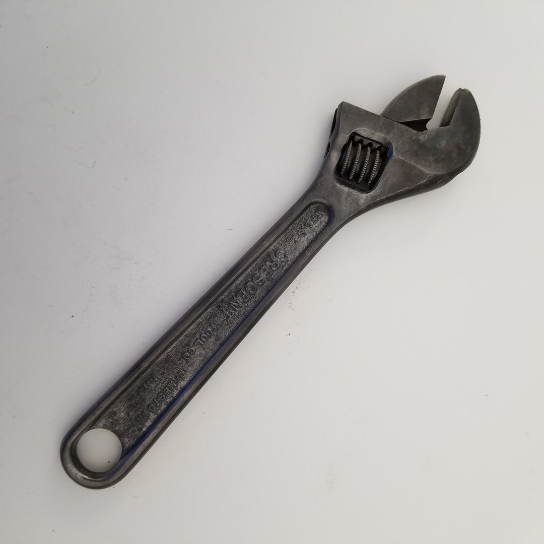 Vintage 1930's to 1950's Crescent Tool Co. 6 Inch Adjustable Wrench,  Adjusts to 13/16, Good Condition With Chip to Jaw 