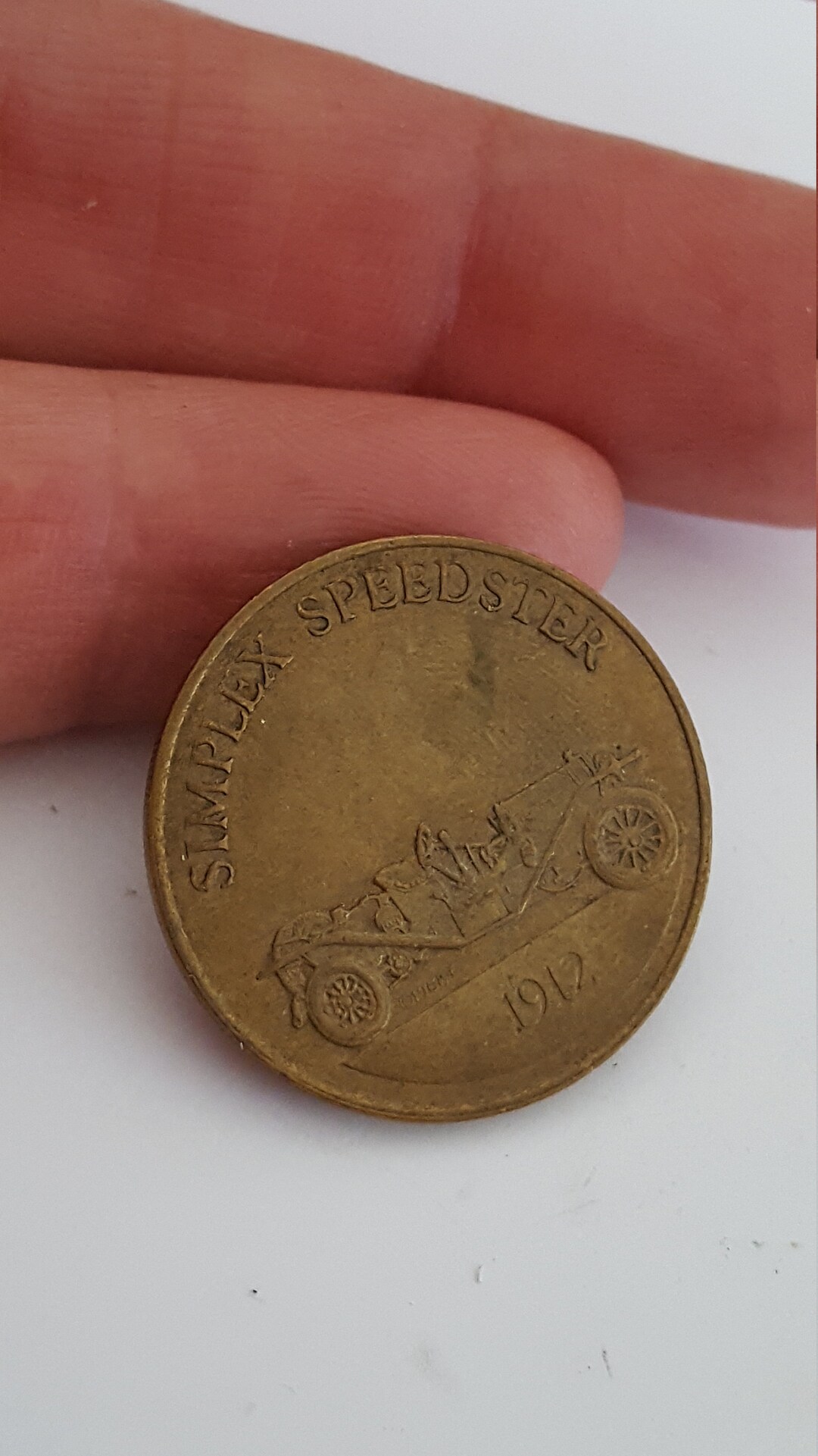 Vintage Circa 1969 Sunoco Collector/game Piece Coin Simplex Speedster