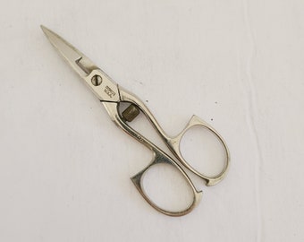 Vintage Boker USA buttonhole scissors probably post war 1950's scissors.nickel plate brass set screw.