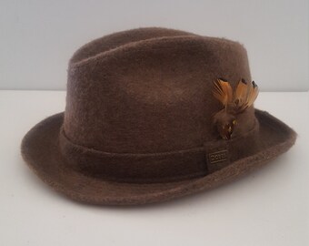 Vintage Patricia Underwood fur Felt hat fedora high Crown Runway Black Patricia underwood newyork‎ camelhair hat - Gem main image 2
