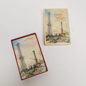 Vintage 1934 Chicago World's Fair Playing Cards: Century of Progress Souvenir