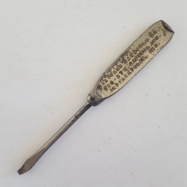 Vintage circa 1920's The Frank Hatfield Co advertising screwdriver Ford Service & Parts 625-27 N. Capitol Ave Indianapolis IN