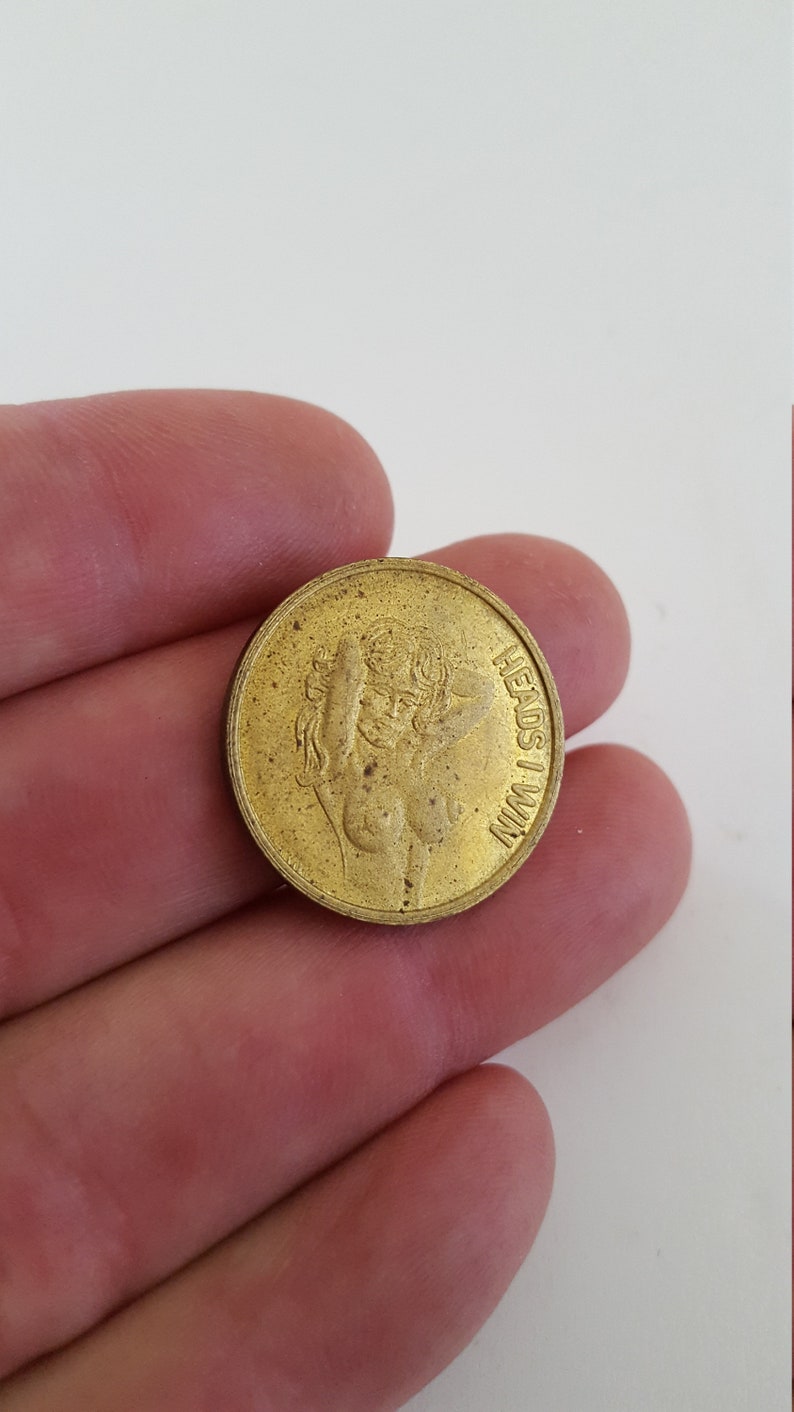 Vintage Heads I Win Tails You Lose Bar Game Coin Topless on Etsy
