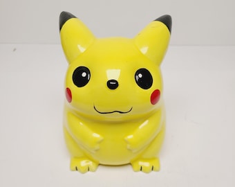 Vintage late 1990s Ceramic Piggy Bank: Pokeman Pikachu missing plug