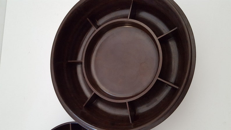 3 piece set lid and base tray Smart Company Glenside PA Vintage early 1920/'s Domart Sewing Box chocolate Bakelite