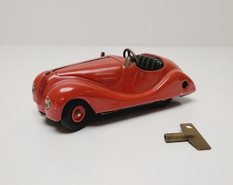 Vintage 1940s Schuco FEX 1111 Toy Wind up Car Made in US Zone