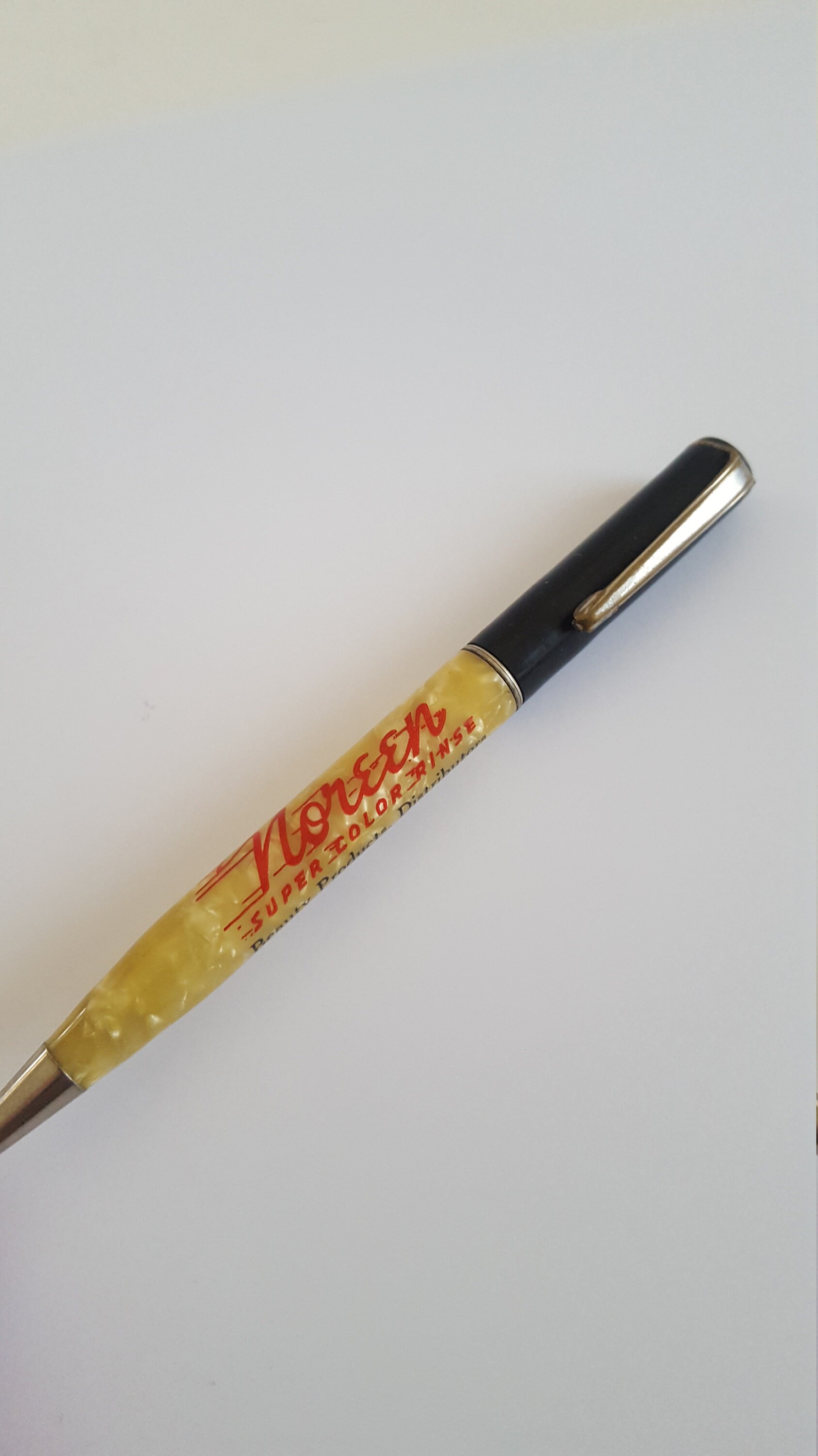 Noreen Super Color Rinse Beauty Products Vintage circa 1953 advertising mechanical pencil by Ritepoint Distributors Denver Colorado