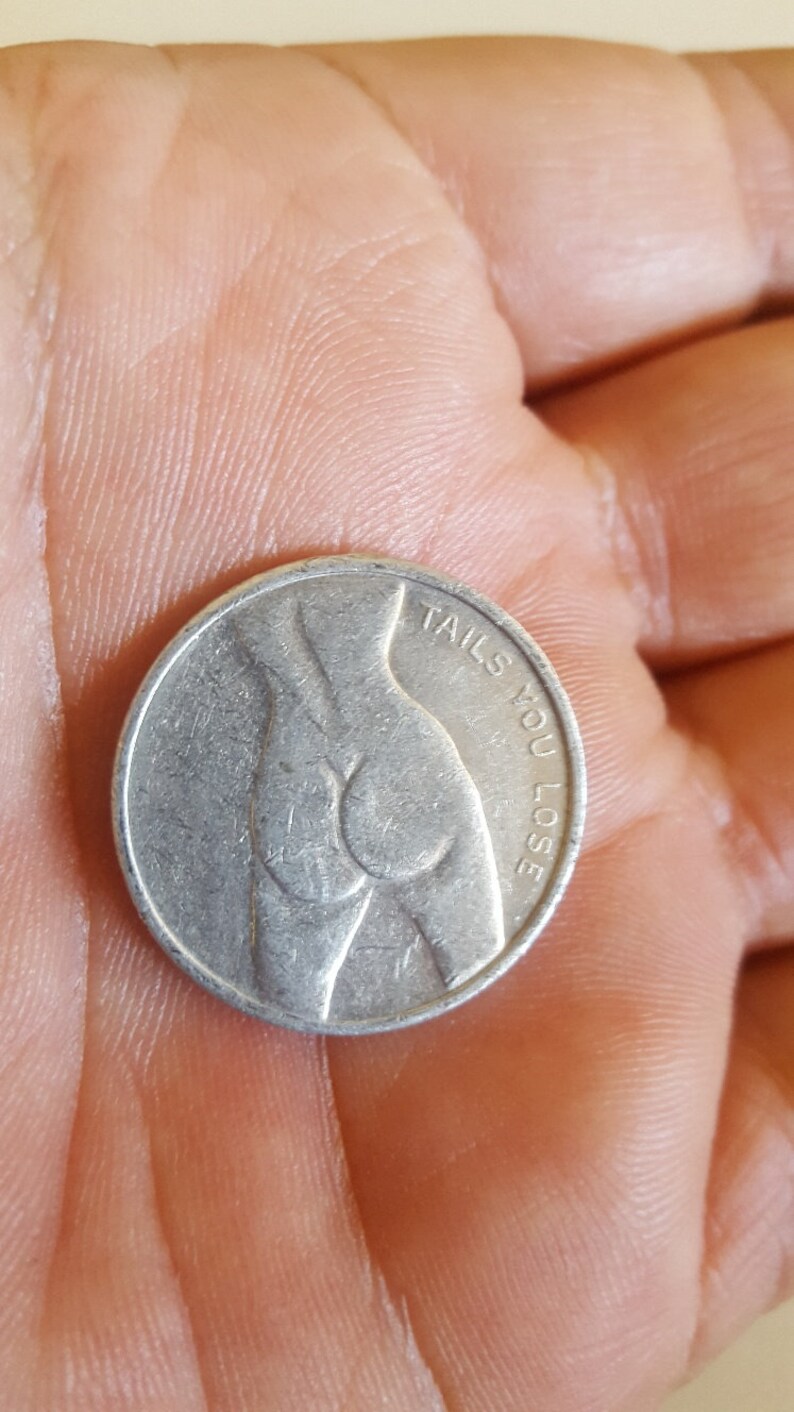 Vintage novelty coin aluminum Heads I win Tails You Lose. Etsy
