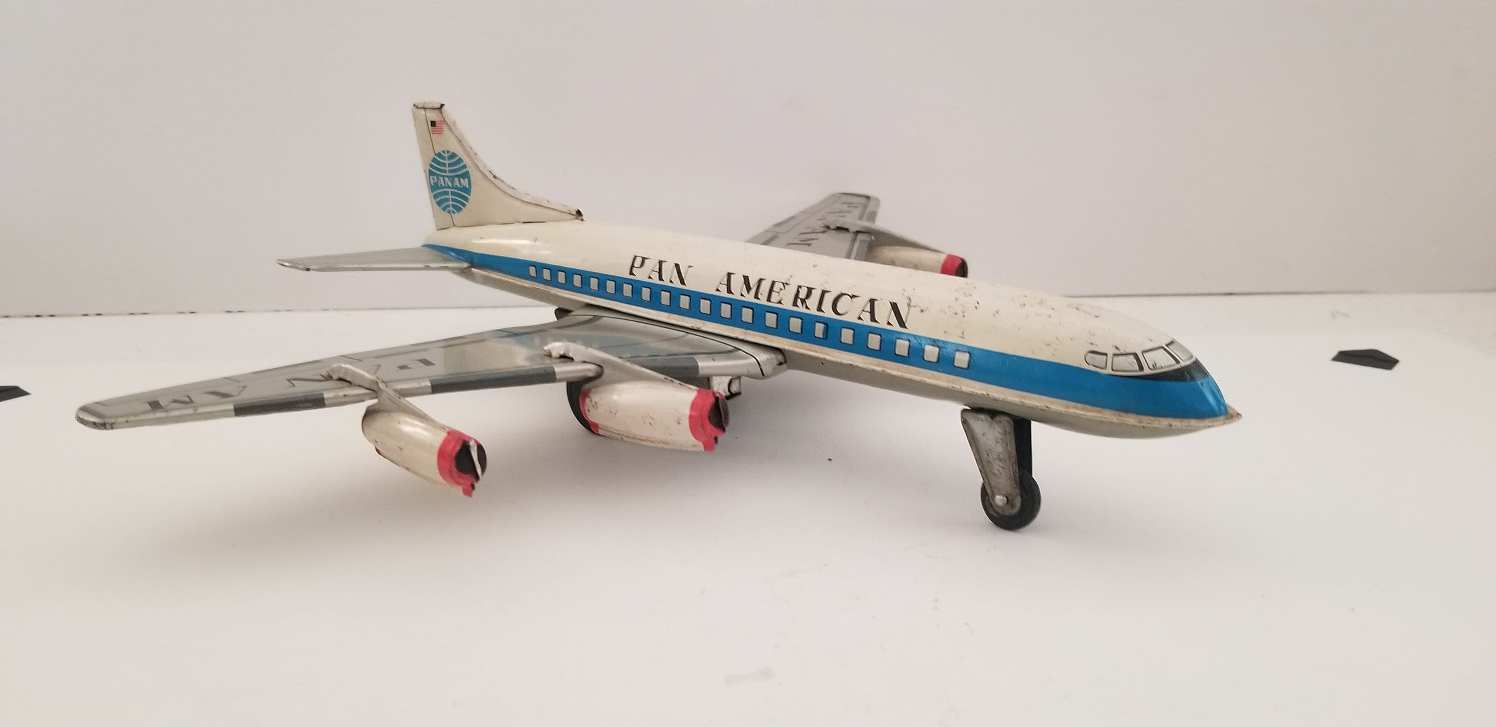 Vintage Early 1960's Japanese Friction Toy Jetliner Pan Vintage Early 1960's Japanese Friction Toy Jetliner Pan
