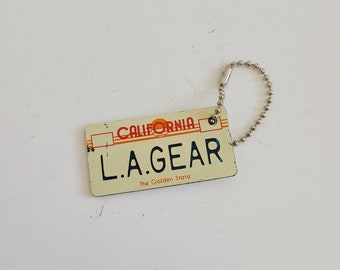 Vintage 1980s L.A. Gear California License Plate Keychain