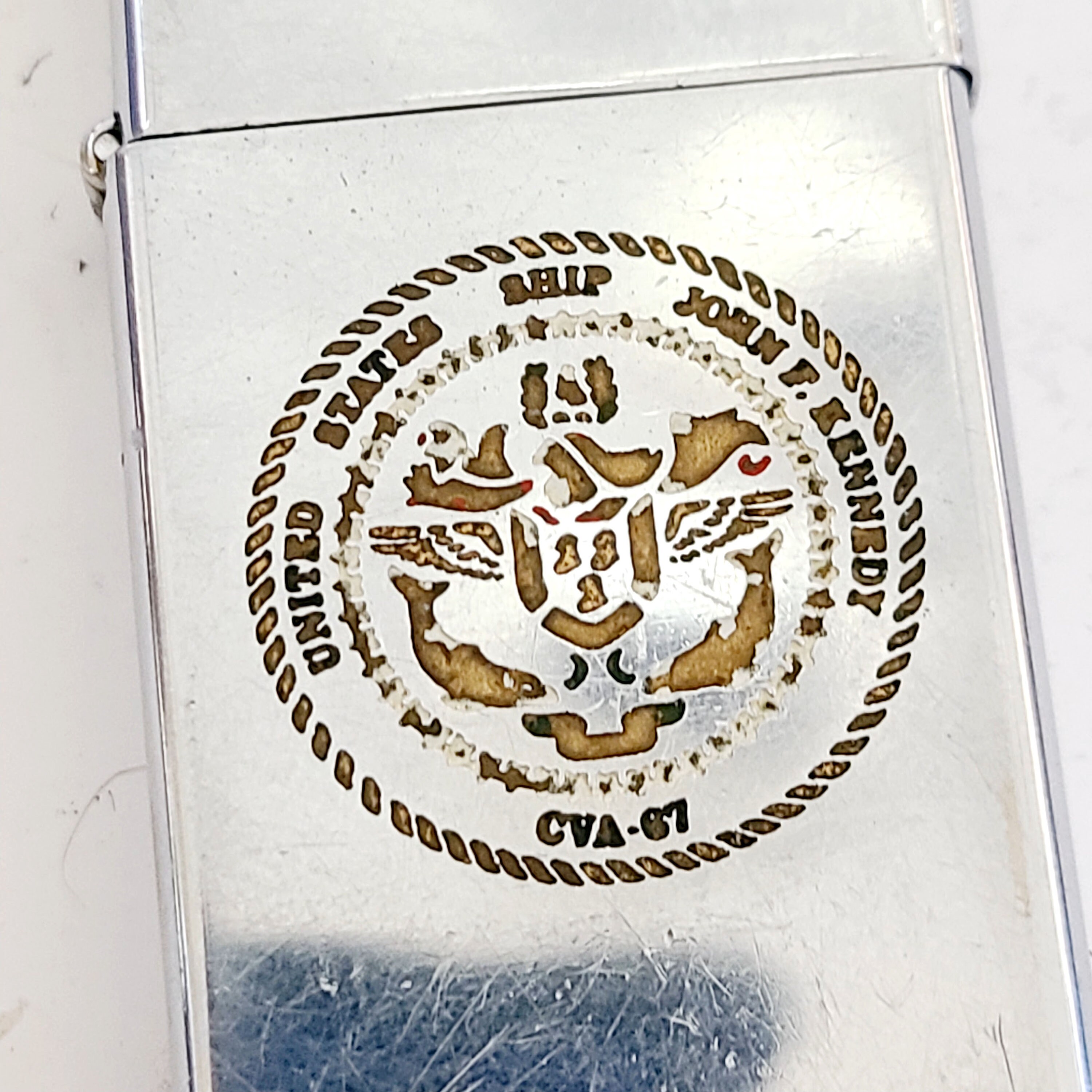 Vintage 1970 Zippo Slim Lighter: USS John F. Kennedy CVA-67 - Etsy
