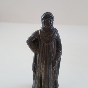 Vintage mystery statue Constantine molded metal was originally silver plated 2 7/8 image 1