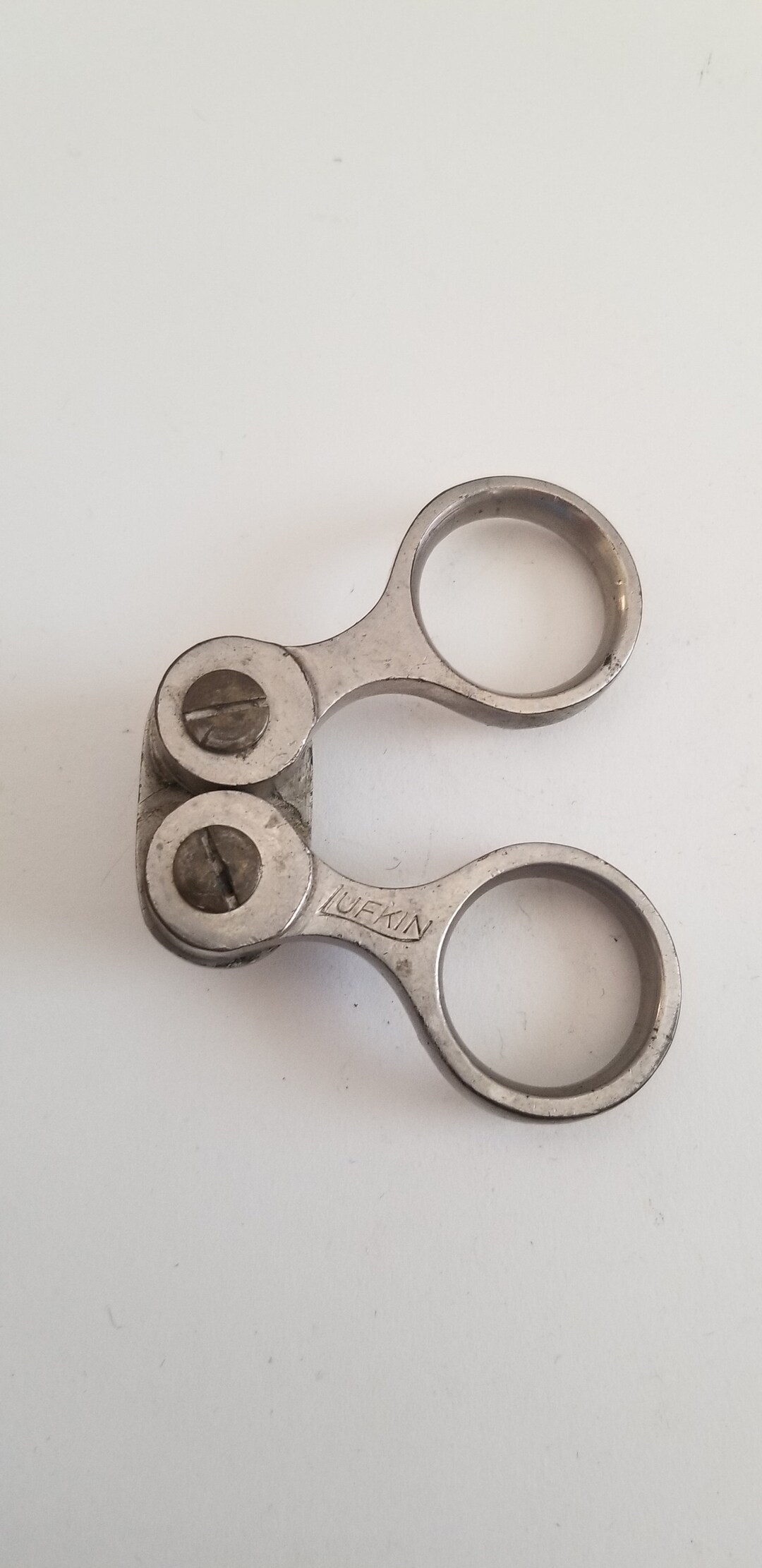 Antique Circa 1910's Lufkin Rule Co. No.584 Tape Clamp Handle, Nickel