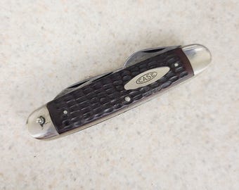 Vintage 1972 Case XX Scout Knife (640045R) in good condition jigged brown delrin handle, good cleaned condition