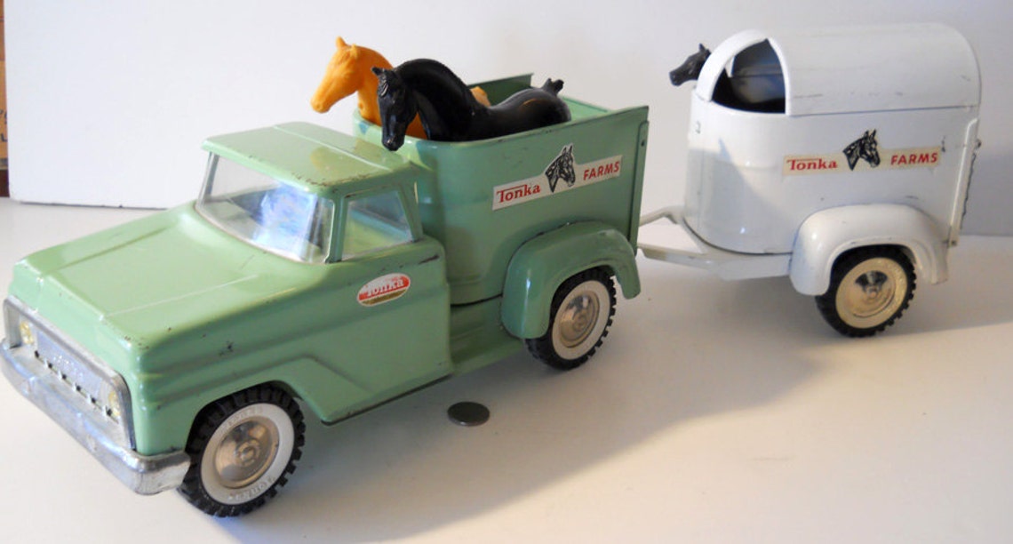 Complete Tonka Farms truck and horse trailer 1960's sweet Etsy