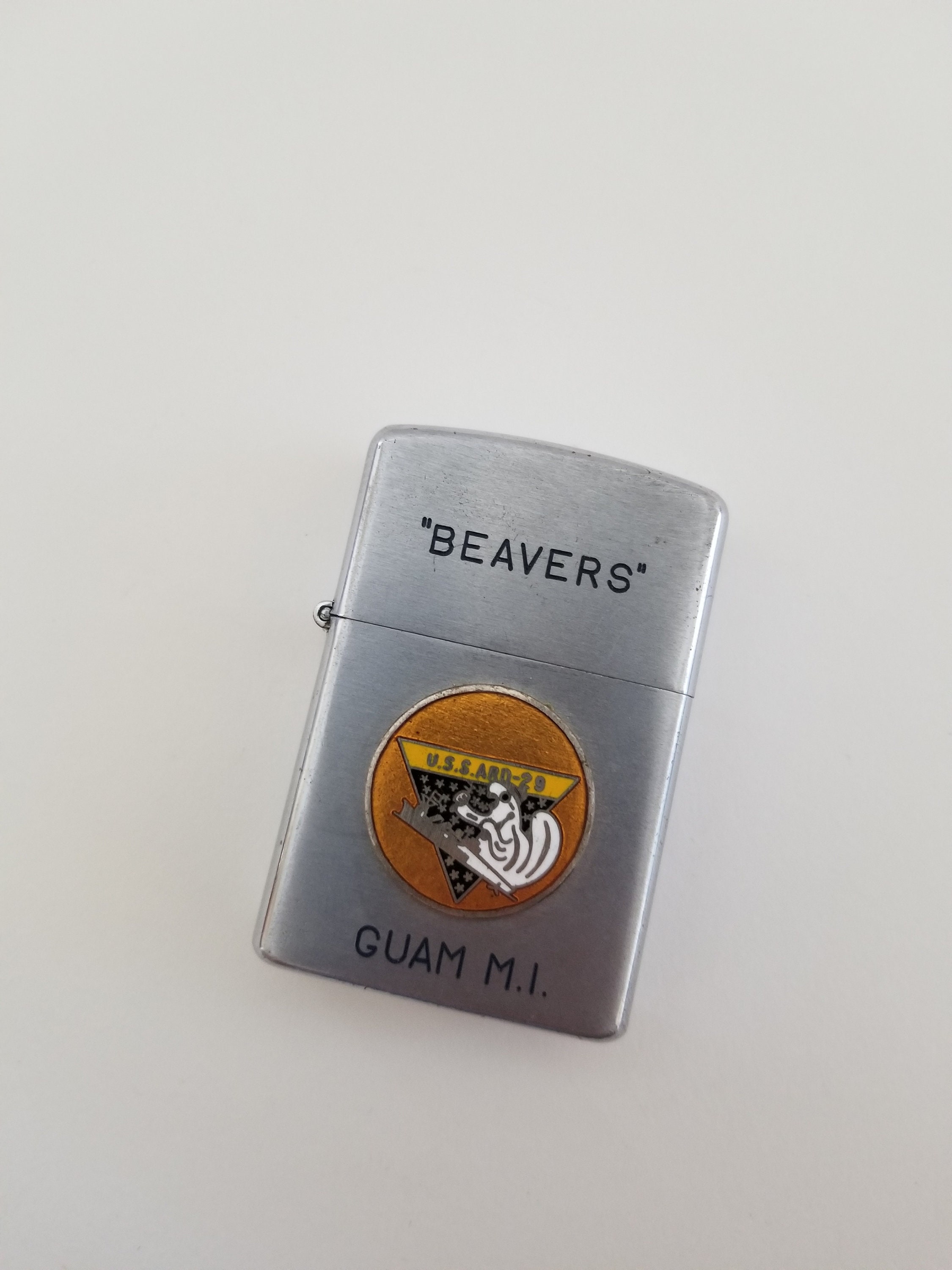 Vintage Penguin Lighter: USS ARD-29 Guam, Marshall Islands - Never