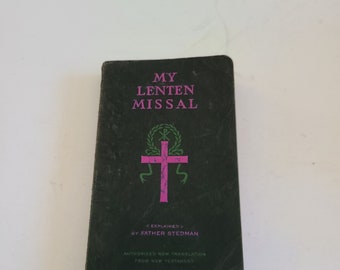 Vintage 1941 My Lenteen Missal Confraternity of the Precious Blood Brooklyn, New York well used Larger Print edition