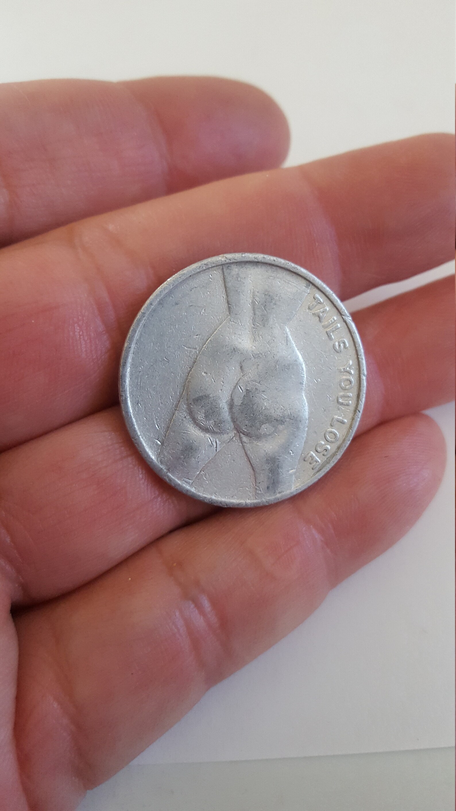 Vintage novelty coin aluminum Heads I win Tails You Lose. Etsy