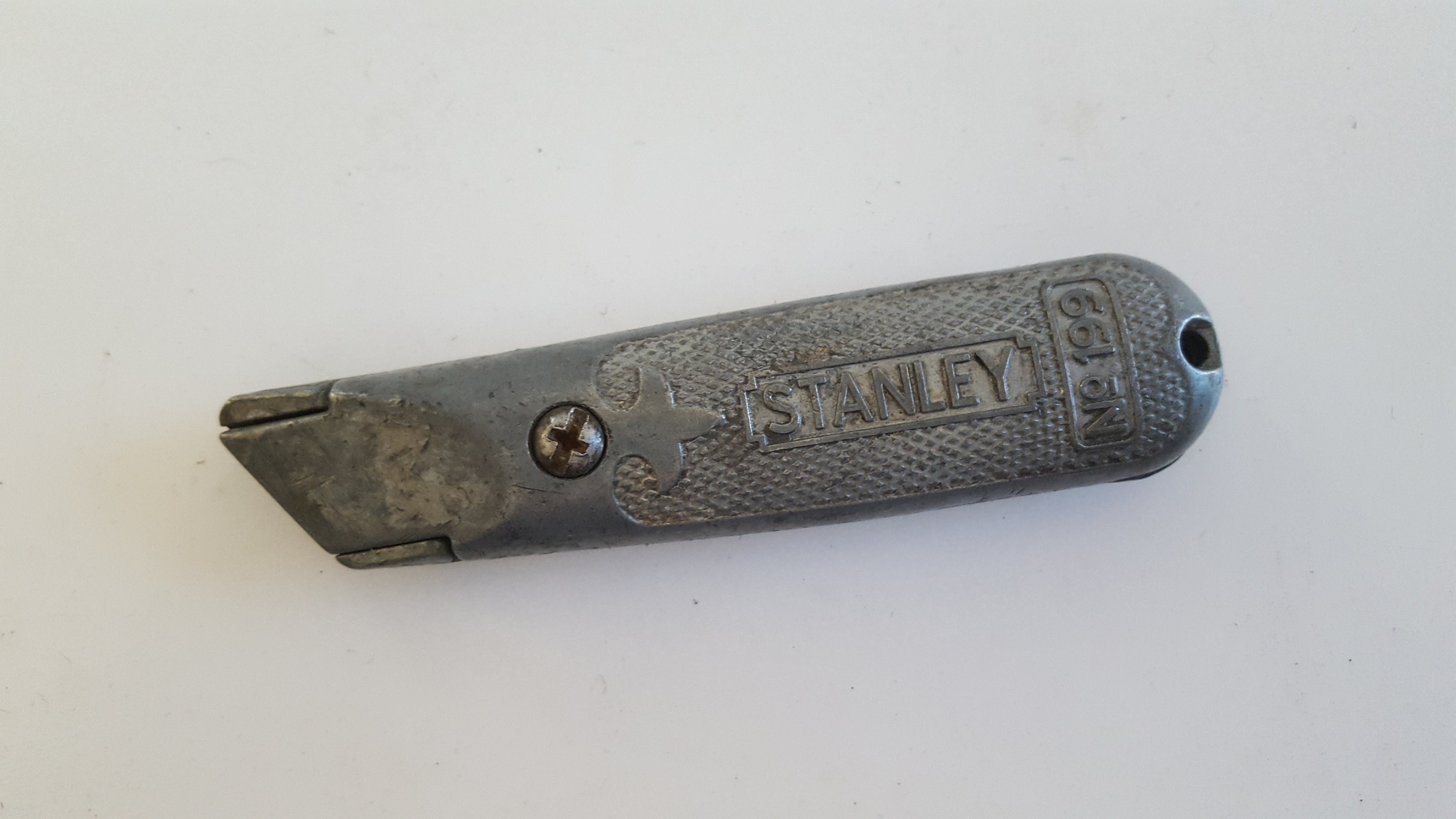 Vintage Circa Late 1960's Stanley No.199 Utility Knife, Original Aluminum,  Good Lightly Cleaned Condition Blades Can Be Stored Inside 