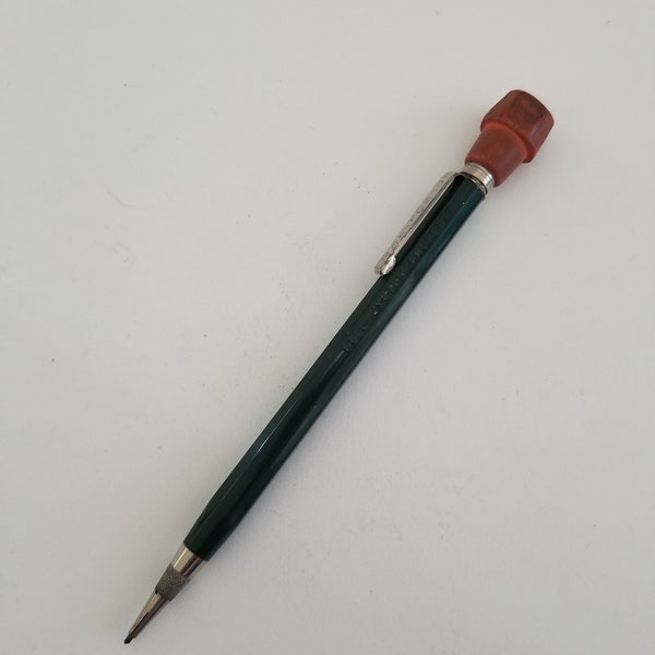 Vintage  Bell System Property Durolite mechanical pencil, green color with lead, working condition hard added eraser