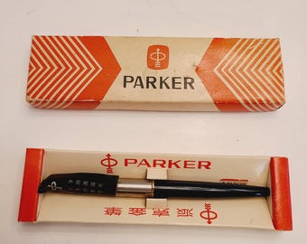Vintage 1960s Parker 45 Fountain Pen: Midnight Blue, Gold Trim, USA Made