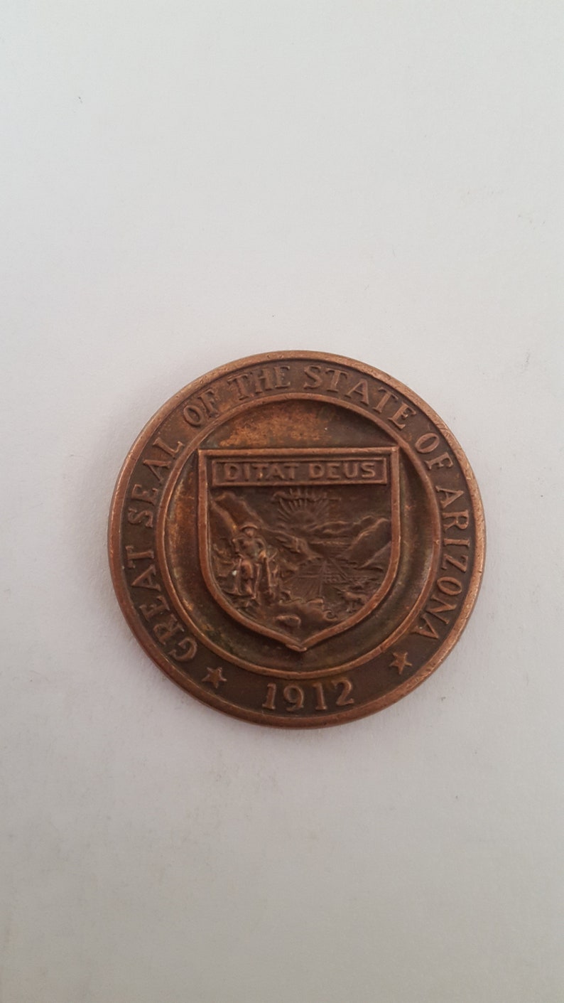 Vintage 1963 Arizona Territorial Centennial copper medallion 1 316