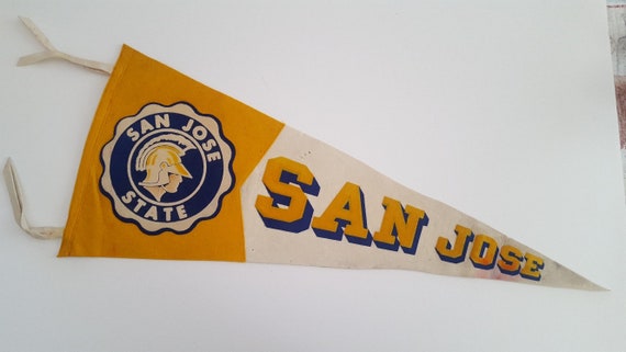 vintage rare 1950s san jose state university wool felt pennant in as found condition the spartans made by collegiate of ames sjsu letter of recommendation