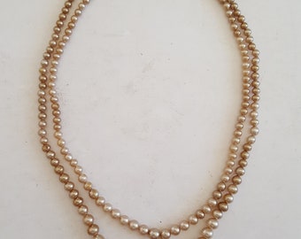 Vintage Faux Pearl Necklace: Double Strand Costume Jewelry