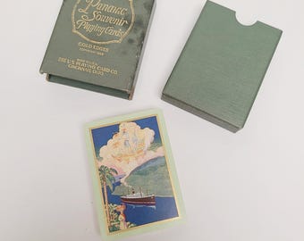 Antique 1926 Panama Souvenir Playing Cards: Boxed complete