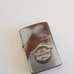 Vintage circa late 1950&#39;s advertising cigarette lighter The Florsheim Shoe, well used Overseas Service Corp made in Japan needs flint fluid