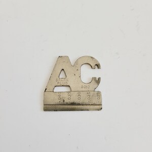 Vintage 1960&#39;s  AC Spark plug gap tool, advertising GG 10
